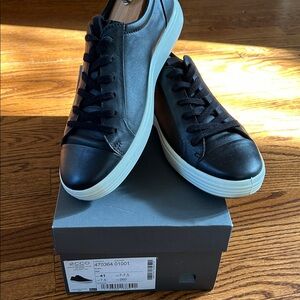 Ecco Men's Black Sneakers with White Soles